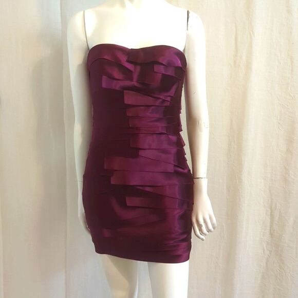 Bebe Dress Purple Strapless Size S - Picture 1 of 6